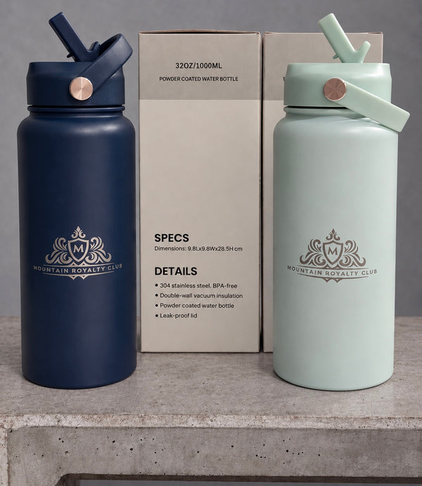 Thermal Water Bottle 1000ML (32OZ) with Straw